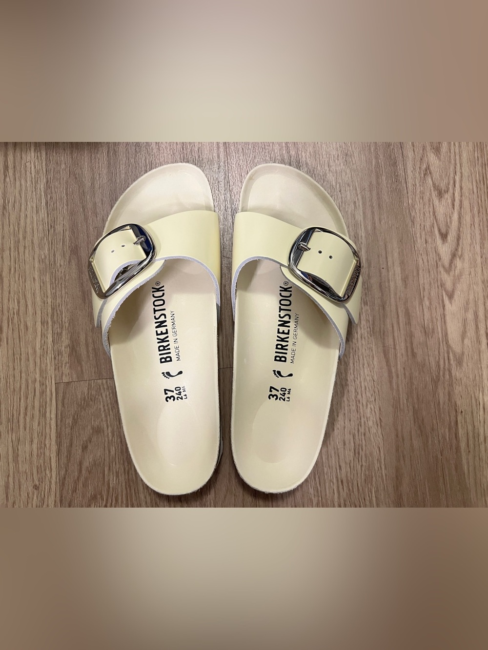 Birkenstock Madrid Big Buckle Natural Leather Patent - Picture 4 of 5